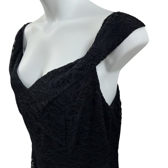 H R Homrain Women 3X Black Lace High Low Sleeveless Midi Dress Whimsigoth Witchy - Picture 3 of 16